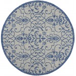Nourison Country Side CTR04 Area Rug, Ivory/Blue, 5'3" x Round
