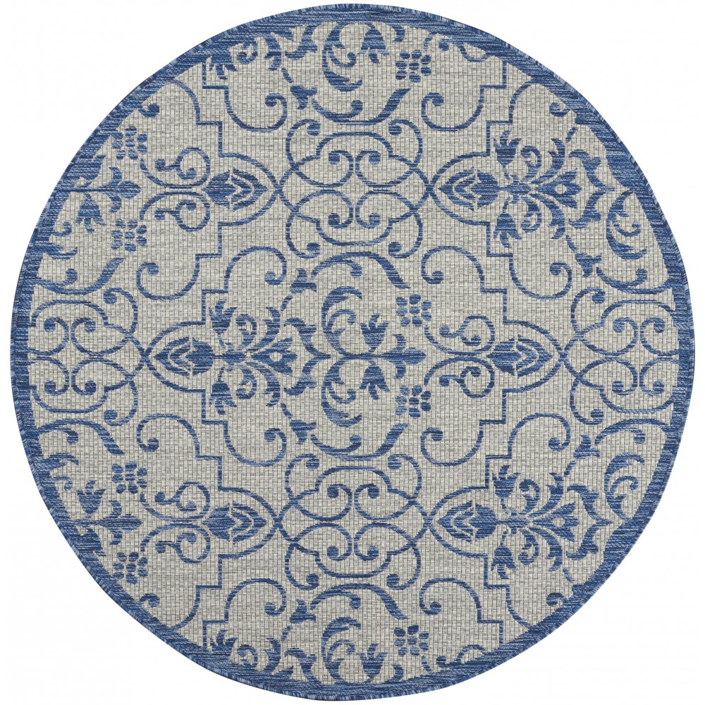 Nourison Country Side CTR04 Area Rug, Ivory/Blue, 5'3" x Round Nourison Country Side CTR04 Area Rug, Ivory/Blue, 5'3" x Round