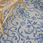Nourison Country Side CTR04 Area Rug, Ivory/Blue, 5'3" x Round