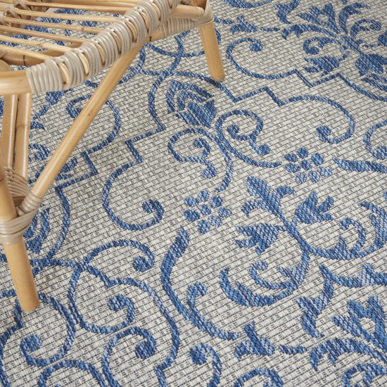 Nourison Country Side CTR04 Area Rug, Ivory/Blue, 5'3" x Round