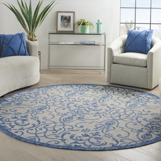 Nourison Country Side CTR04 Area Rug, Ivory/Blue, 7'10" x Round