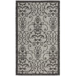 Nourison Country Side CTR04 Area Rug, Ivory/Charcoal, 2'2" x 3'9"