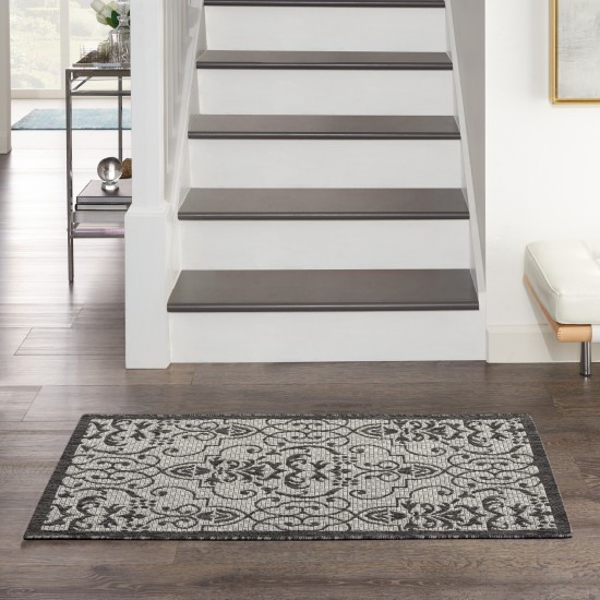 Nourison Country Side CTR04 Area Rug, Ivory/Charcoal, 2'2" x 3'9"