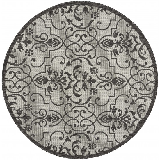 Nourison Country Side CTR04 Area Rug, Ivory/Charcoal, 5'3" x Round