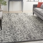 Nourison Country Side CTR04 Area Rug, Ivory/Charcoal, 7' x 10'