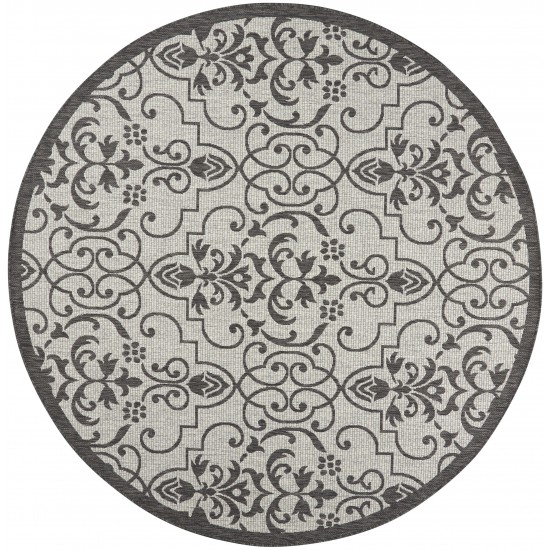 Nourison Country Side CTR04 Area Rug, Ivory/Charcoal, 7'10" x Round