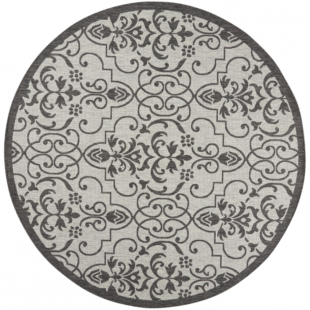 Nourison Country Side CTR04 Area Rug, Ivory/Charcoal, 7'10" x Round