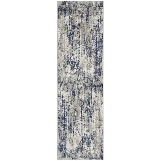 Nourison Cyrus CYR03 Runner Rug, Ivory/Navy, 2'2" x 7'6"