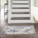 Nourison Cyrus CYR03 Area Rug, Ivory/Navy, 2'6" x 4'