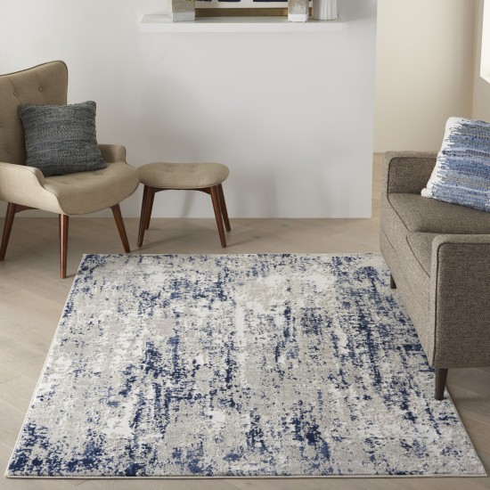 Nourison Cyrus CYR03 Area Rug, Ivory/Navy, 5'3" x 7'3"