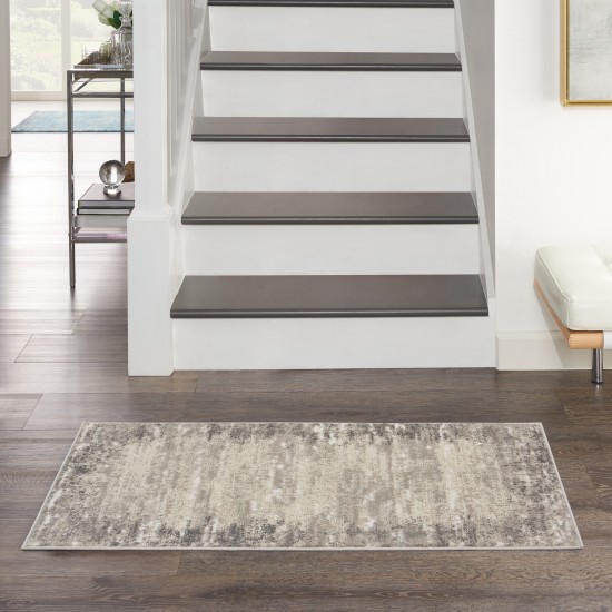 Nourison Cyrus CYR04 Runner Rug, Ivory/Grey, 2' x 4'