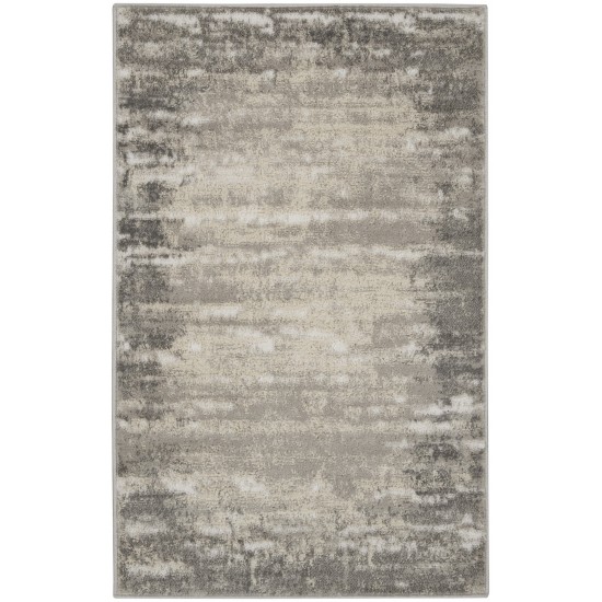 Nourison Cyrus CYR04 Area Rug, Ivory/Grey, 3' x 5'