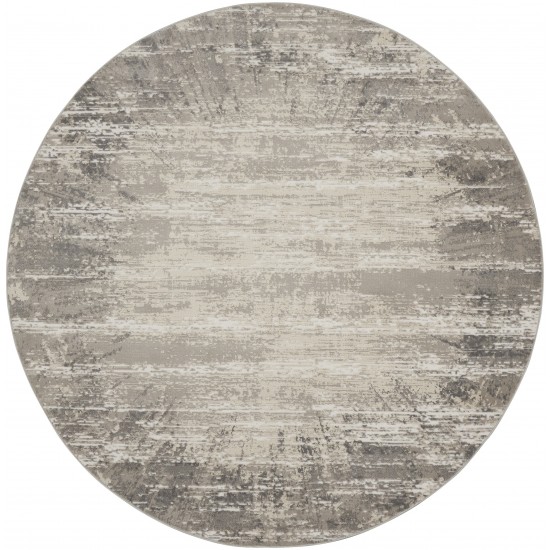 Nourison Cyrus CYR04 Area Rug, Ivory/Grey, 4' x Round