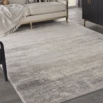 Nourison Cyrus CYR04 Area Rug, Ivory/Grey, 6' x 9'