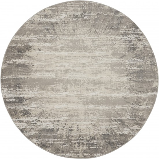 Nourison Cyrus CYR04 Area Rug, Ivory/Grey, 7'10" x Round