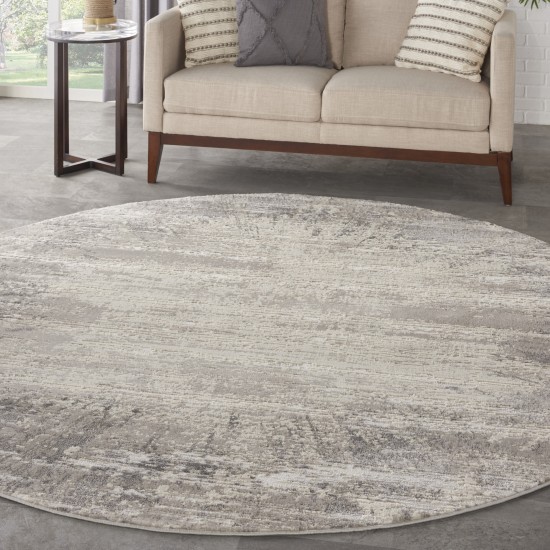 Nourison Cyrus CYR04 Area Rug, Ivory/Grey, 7'10" x Round