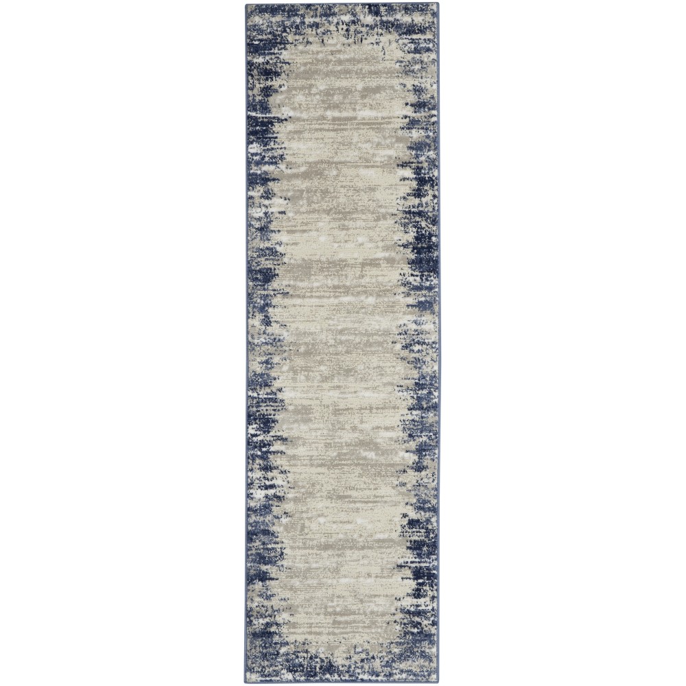 Nourison Cyrus CYR04 Runner Rug, Ivory/Navy, 2'2" x 7'6"