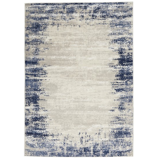 Nourison Cyrus CYR04 Area Rug, Ivory/Navy, 5'3" x 7'3"