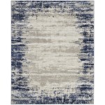 Nourison Cyrus CYR04 Area Rug, Ivory/Navy, 7'10" x 9'10"