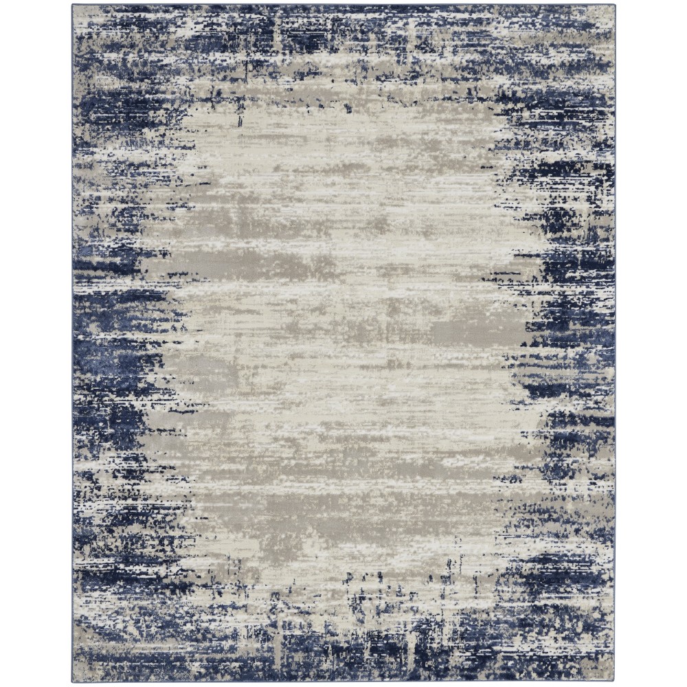 Nourison Cyrus CYR04 Area Rug, Ivory/Navy, 7'10" x 9'10"