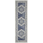 Nourison Cyrus CYR05 Runner Rug, Ivory/Blue, 2'2" x 7'6"