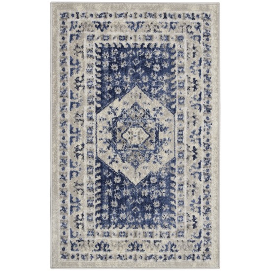 Nourison Cyrus CYR05 Area Rug, Ivory/Blue, 2'6" x 4'