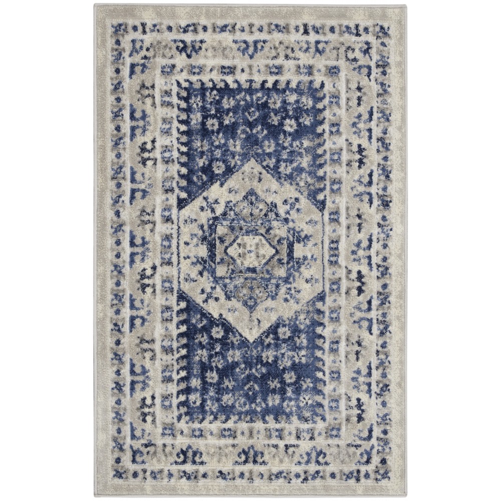 Nourison Cyrus CYR05 Area Rug, Ivory/Blue, 2'6" x 4' Nourison Cyrus CYR05 Area Rug, Ivory/Blue, 2'6" x 4'