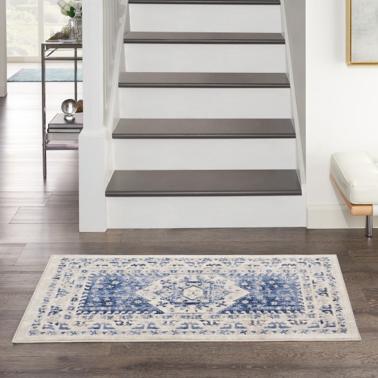 Nourison Cyrus CYR05 Area Rug, Ivory/Blue, 2'6" x 4'