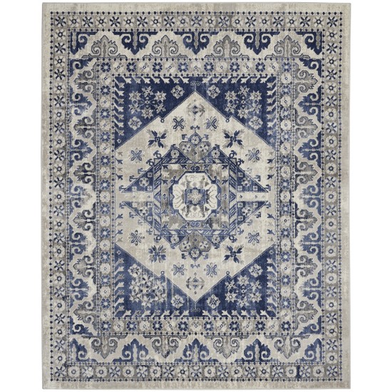 Nourison Cyrus CYR05 Area Rug, Ivory/Blue, 7'10" x 9'10"