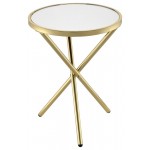 ACME Lajita Side Table, Gold & Mirror