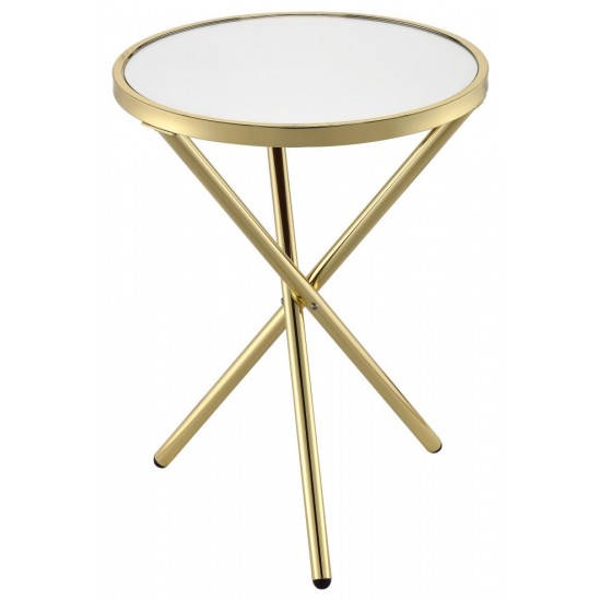 ACME Lajita Side Table, Gold & Mirror