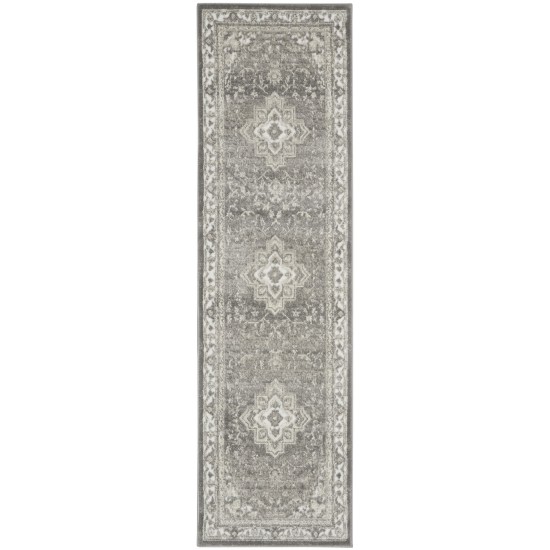 Nourison Cyrus CYR06 Runner Rug, Grey, 2'2" x 7'6"