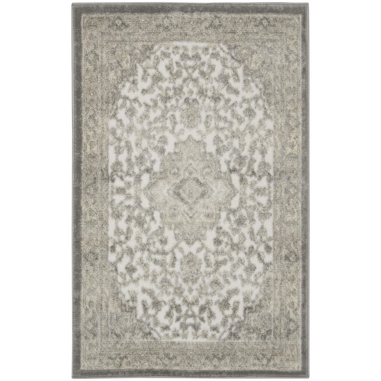 Nourison Cyrus CYR06 Area Rug, Ivory/Grey, 2'6" x 4'