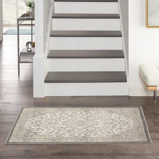 Nourison Cyrus CYR06 Area Rug, Ivory/Grey, 2'6" x 4'