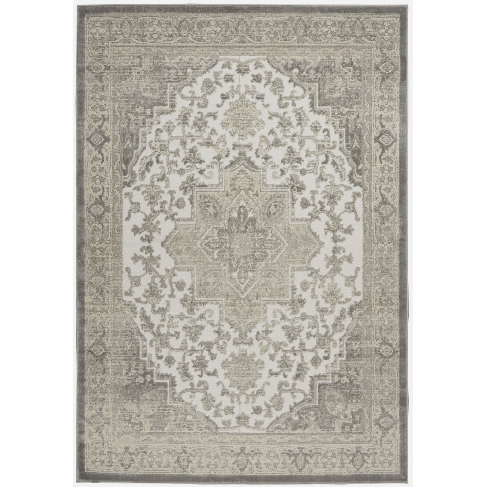 Nourison Cyrus CYR06 Area Rug, Ivory/Grey, 5'3" x 7'3"