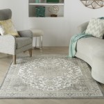 Nourison Cyrus CYR06 Area Rug, Ivory/Grey, 5'3" x 7'3"