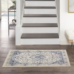 Nourison Cyrus CYR06 Area Rug, Ivory/Navy, 2'6" x 4'