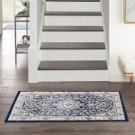 Nourison Cyrus CYR06 Area Rug, Navy/Ivory, 2'6" x 4'
