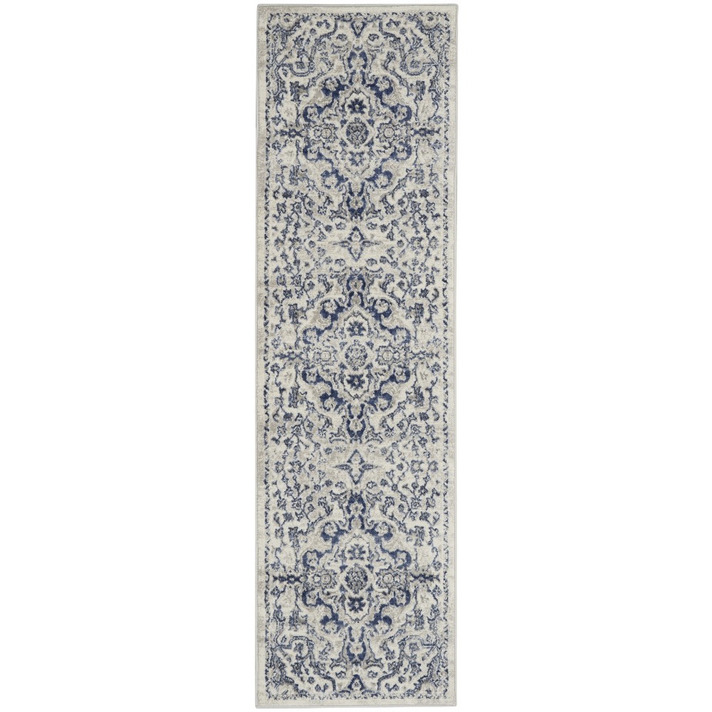 Nourison Cyrus CYR07 Runner Rug, Ivory/Blue, 2'2" x 7'6"