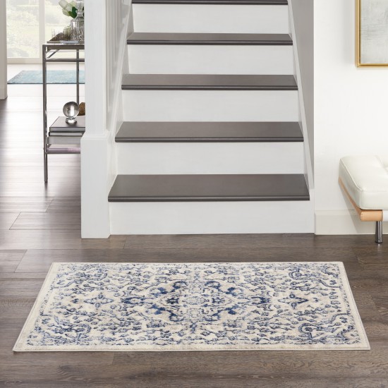 Nourison Cyrus CYR07 Area Rug, Ivory/Blue, 2'6" x 4'