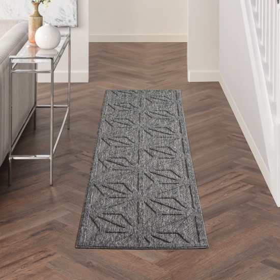 Nourison Cozumel CZM01 Runner Rug, Dark Grey, 2'2" x 7'6"