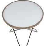 ACME Valora End Table, Champagne & Frosted Glass
