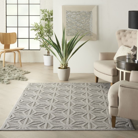 Nourison Cozumel CZM01 Area Rug, Light Grey, 4' x 6'