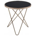 ACME Valora End Table, Champagne & Black Glass