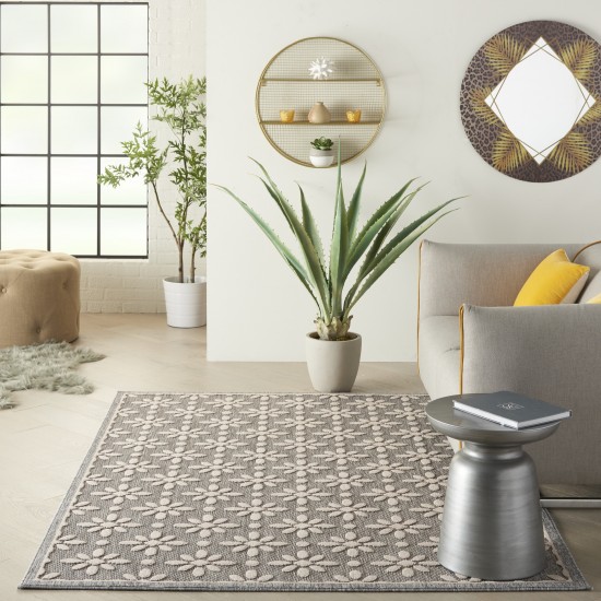 Nourison Cozumel CZM03 Area Rug, Grey, 5'3" x 7'3"