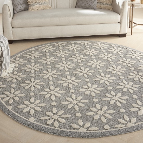 Nourison Cozumel CZM03 Area Rug, Grey, 7'10" x Round