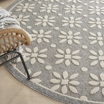 Nourison Cozumel CZM03 Area Rug, Grey, 7'10" x Round