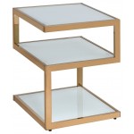 ACME Alyea Side Table, Champagne & Frosted Glass