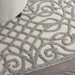 Nourison Cozumel CZM04 Area Rug, Cream/Grey, 2'2" x 3'9"