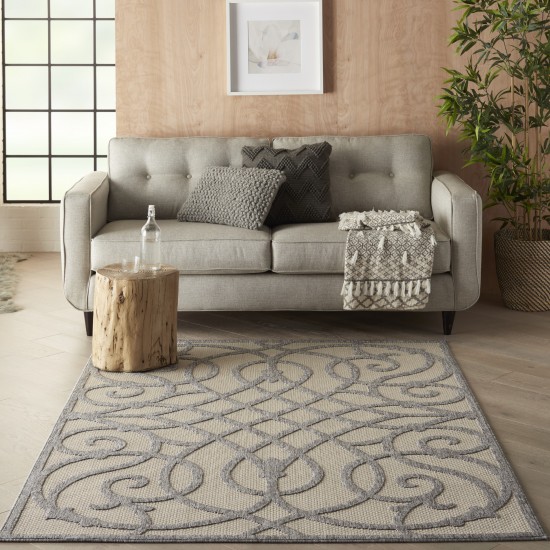 Nourison Cozumel CZM04 Area Rug, Cream/Grey, 4' x 6'